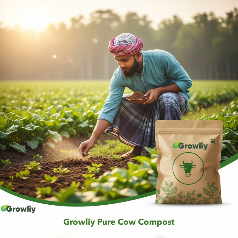 Growliy Pure Cow Compost ( 5KG ) – 100% Organic Powdered Cow Dung Fertilizer