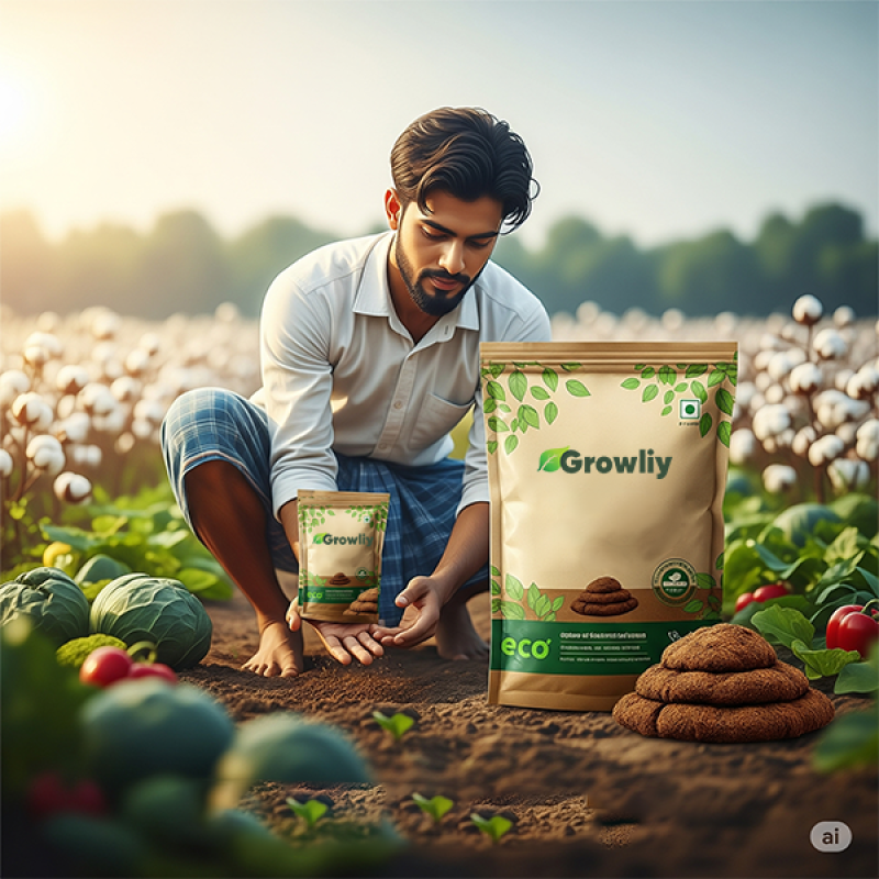 Growliy Pure Cow Compost ( 50KG ) – 100% Organic Powdered Cow Dung Fertilizer